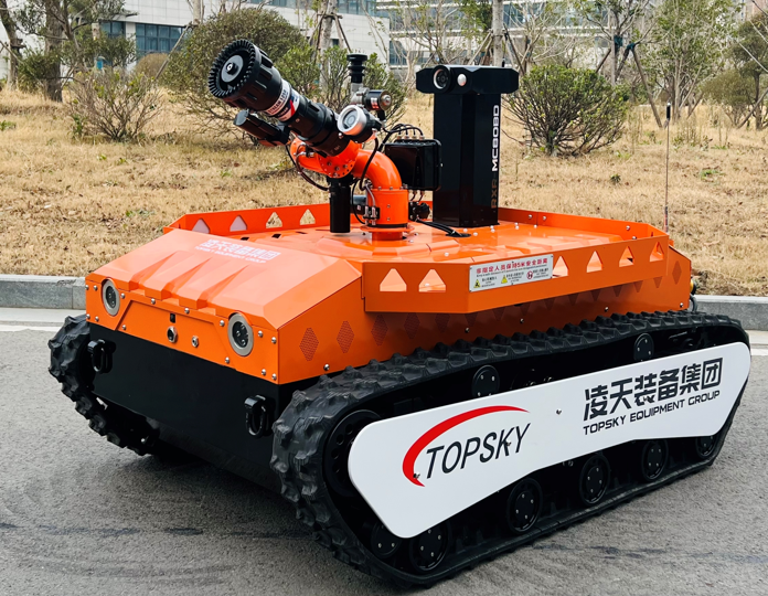 防爆消防滅火偵察機器人【增強動力】 （第5代，360°升降云臺探測裝置+語音控制）